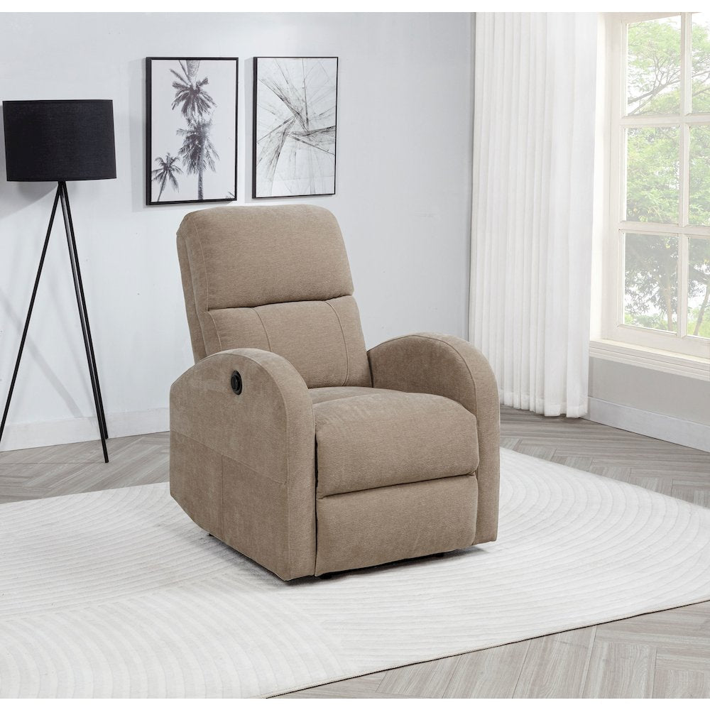 Grant Fabric Upholstered Power Recliner Chair Camel