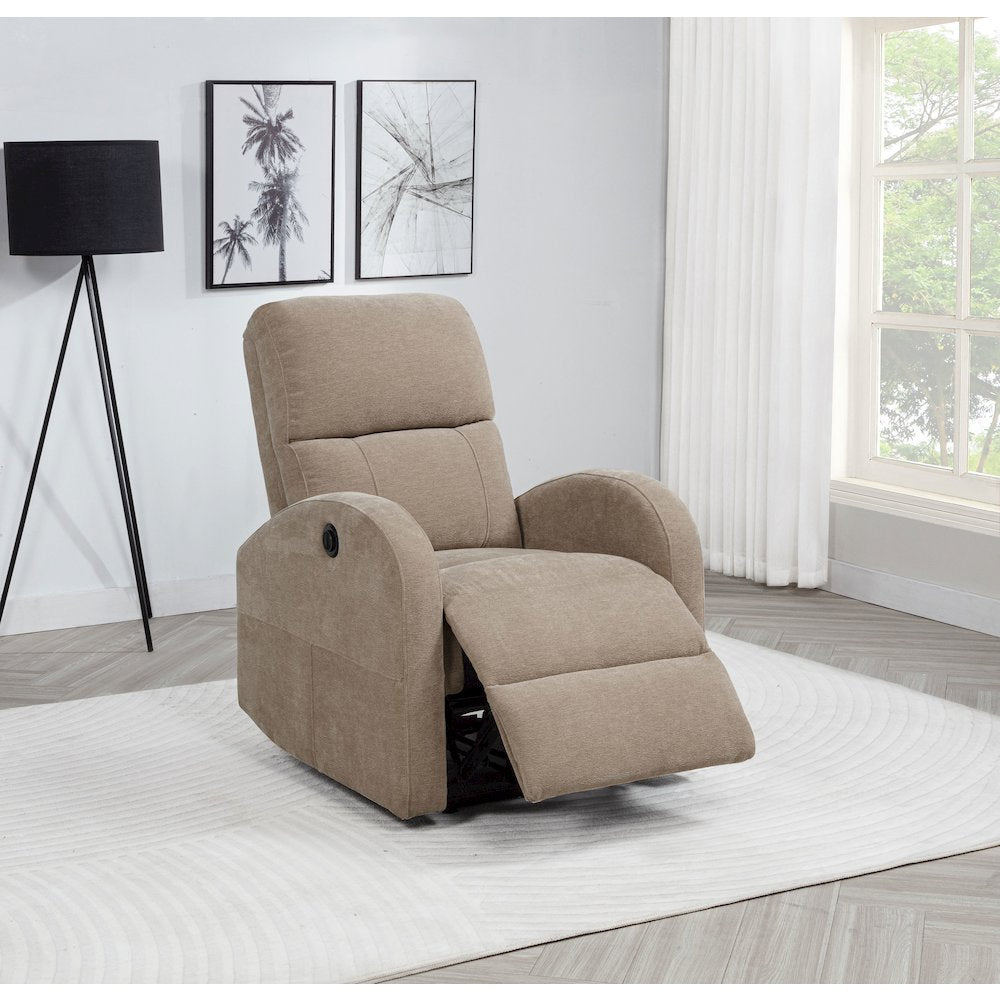 Grant Fabric Upholstered Power Recliner Chair Camel