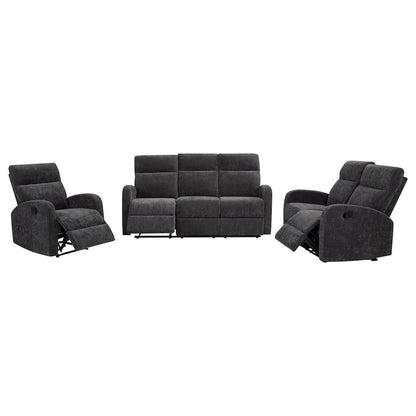 Hamilton Chenille Upholstered Manual Reclining Loveseat Charcoal Grey