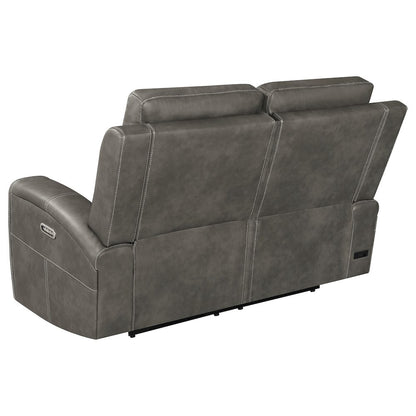 Brickston 2-piece Triple Power Reclining Sofa Set Charcoal