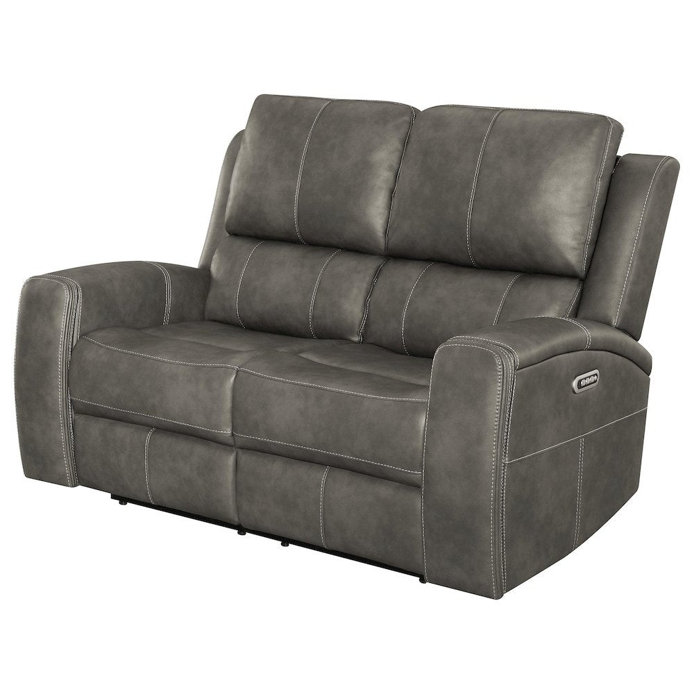 Brickston Triple Power Reclining Loveseat Charcoal