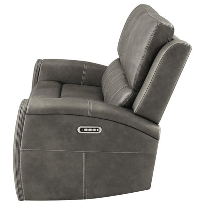 Brickston Triple Power Reclining Loveseat Charcoal