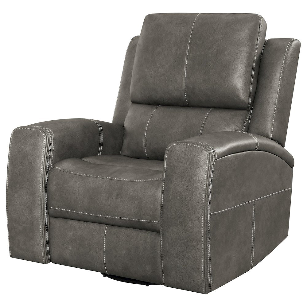Brickston Triple Power Swivel Glider Recliner Charcoal