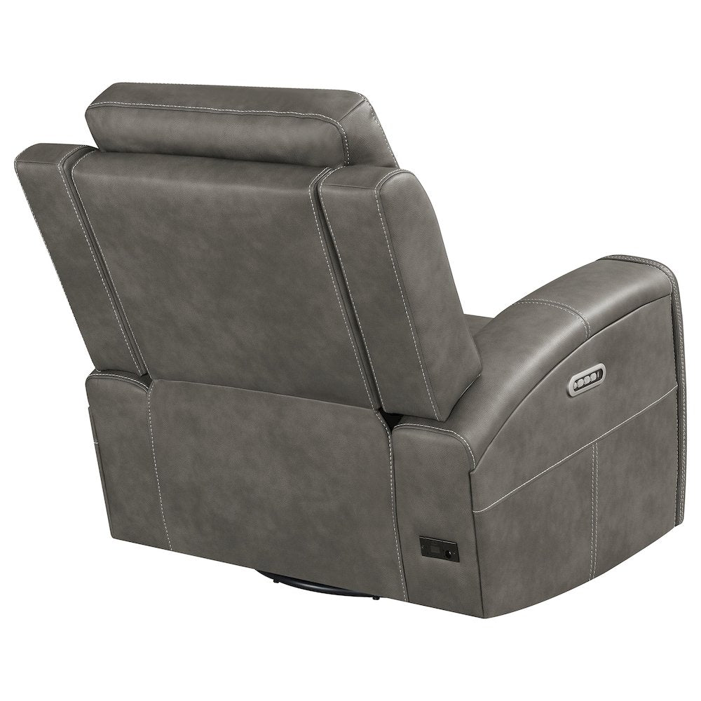 Brickston Triple Power Swivel Glider Recliner Charcoal