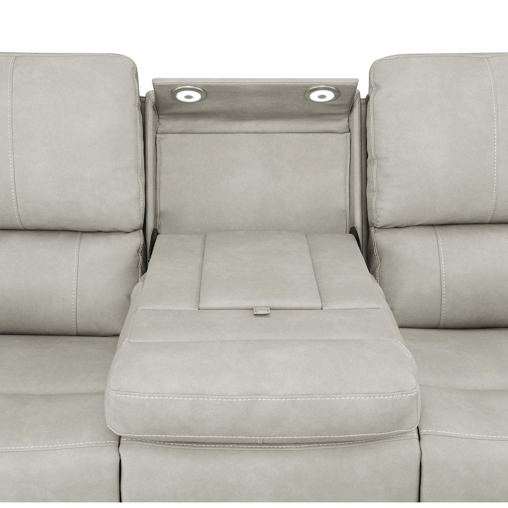 Brickston 2-piece Triple Power Reclining Sofa Set Grey