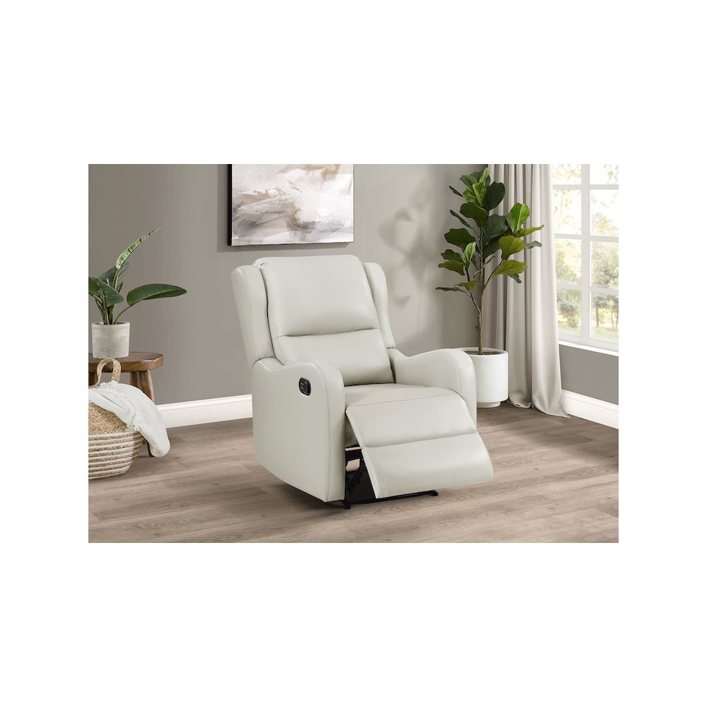 Kelsey Upholstered English Arm Recliner Chair Ivory