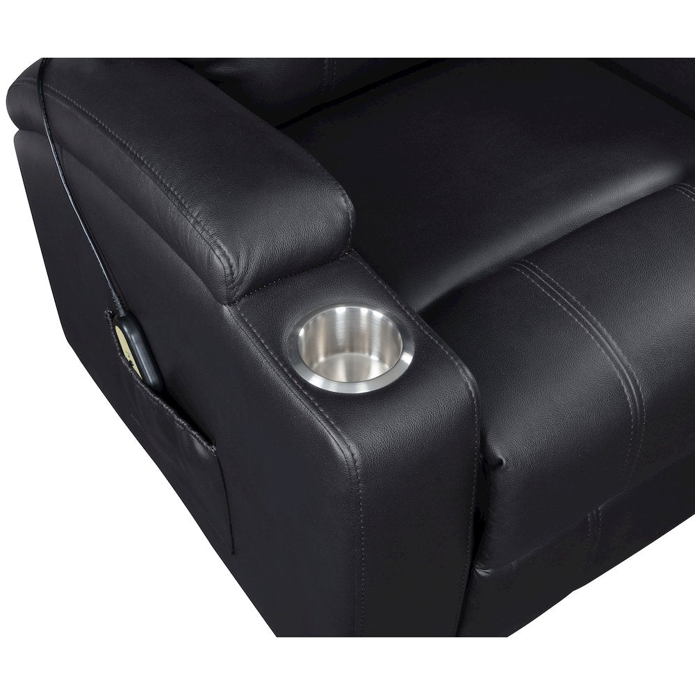 Armstrong Upholstered Power Lift Massage Recliner Black