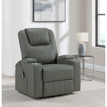 Armstrong Upholstered Power Lift Massage Recliner Grey
