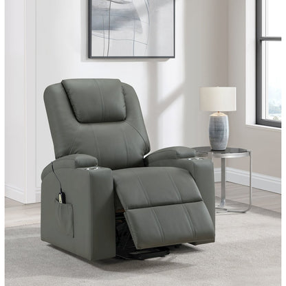 Armstrong Upholstered Power Lift Massage Recliner Grey