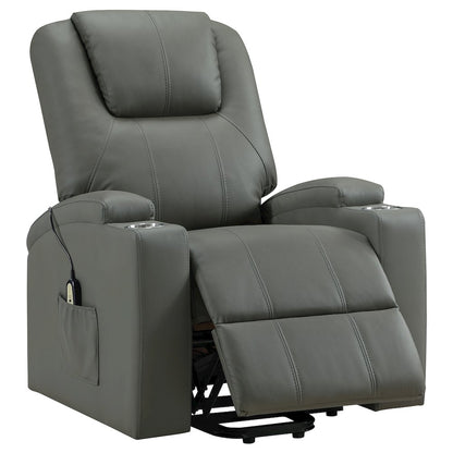 Armstrong Upholstered Power Lift Massage Recliner Grey