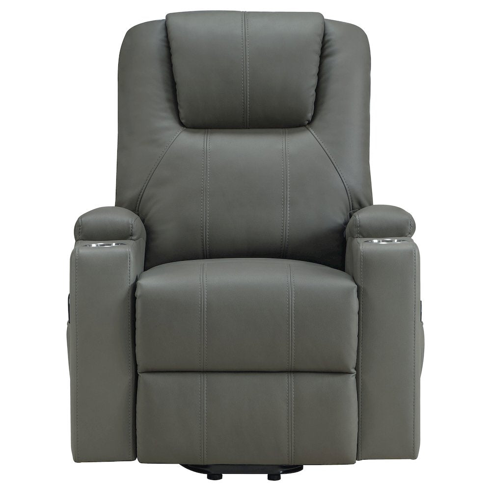 Armstrong Upholstered Power Lift Massage Recliner Grey
