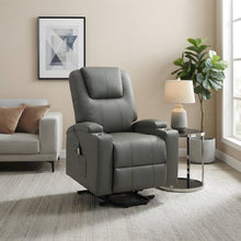 Upholstered Power Lift Massage Recliner Chair with Heat for Elderly, Grey