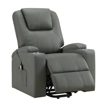 Upholstered Power Lift Massage Recliner Chair with Heat for Elderly, Grey