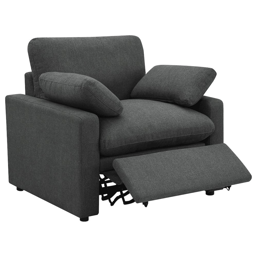 Collins Upholstered Power Recliner Chair Dark Grey