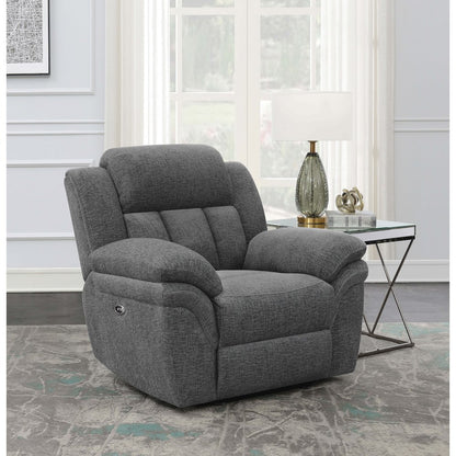 Bahrain Upholstered Power Glider Recliner Charcoal