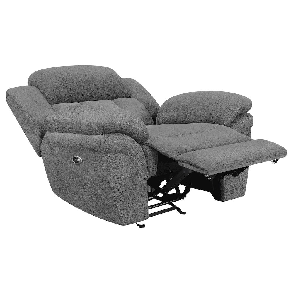 Bahrain Upholstered Power Glider Recliner Charcoal
