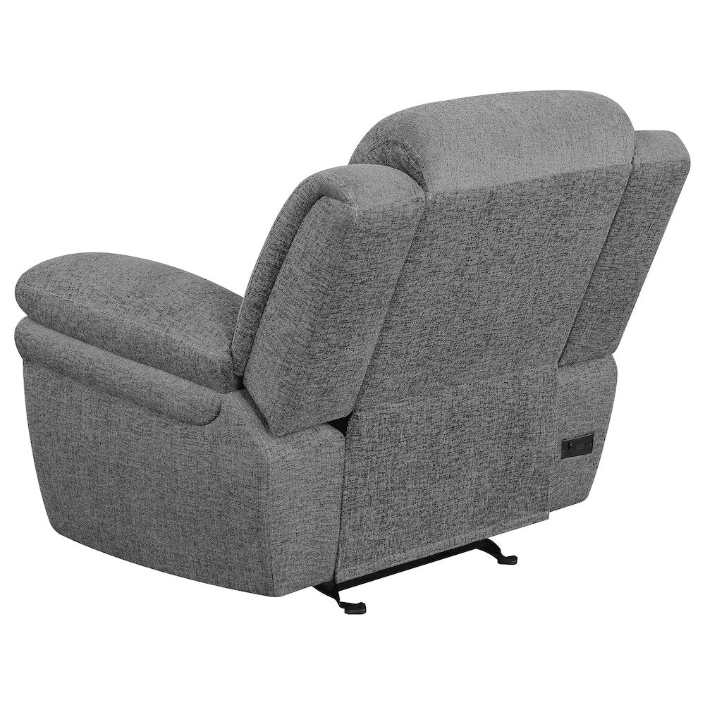 Bahrain Upholstered Power Glider Recliner Charcoal