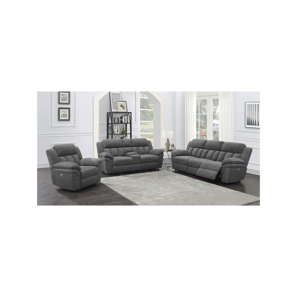 Bahrain Upholstered Power Glider Recliner Charcoal