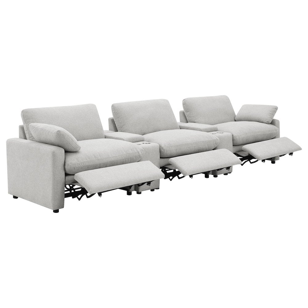 Collins 5-piece Power Reclining Home Theater Seating Grey