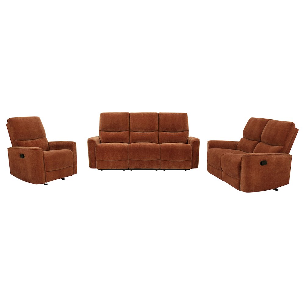 Navarro 3-piece Upholstered Reclining Sofa Set Orange