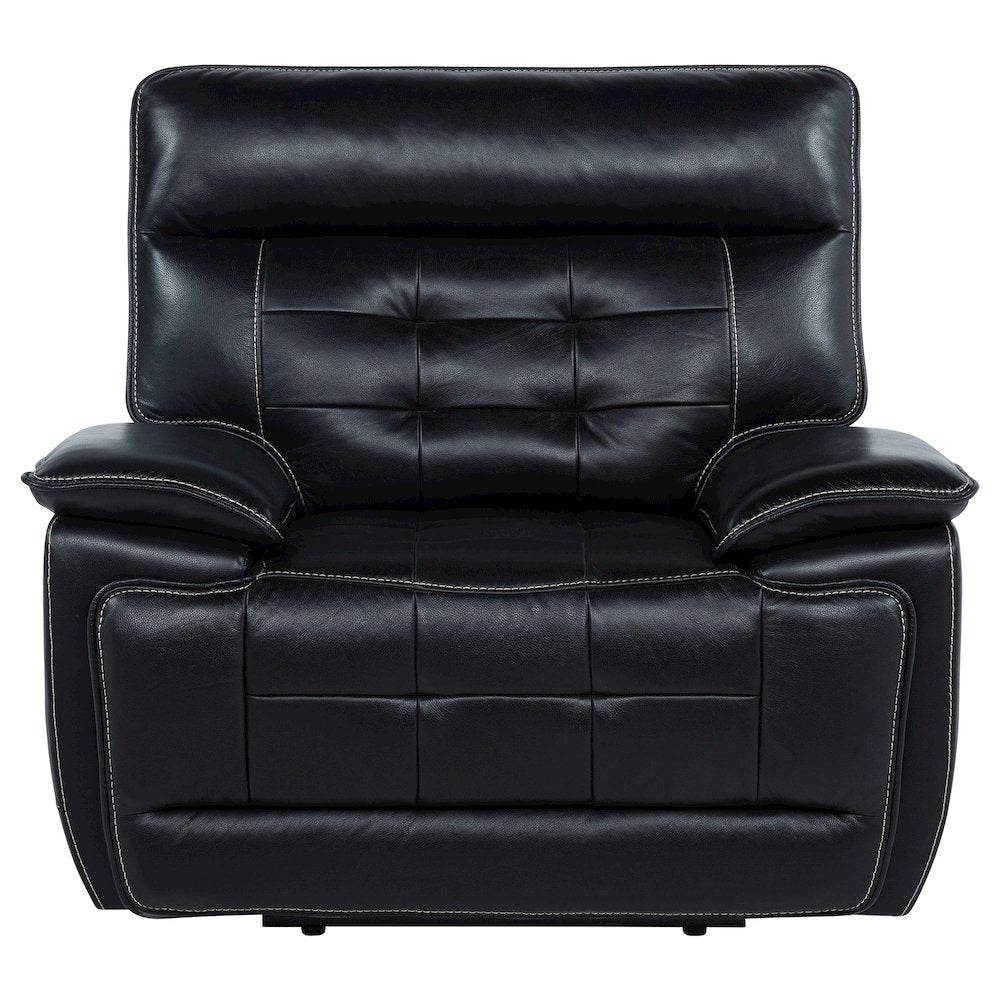 Hewitt Leather Upholstered Dual Power Recliner Chair Black