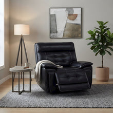 Leather-Upholstered Dual Power Lift Recliner Chair for Living Room, Black