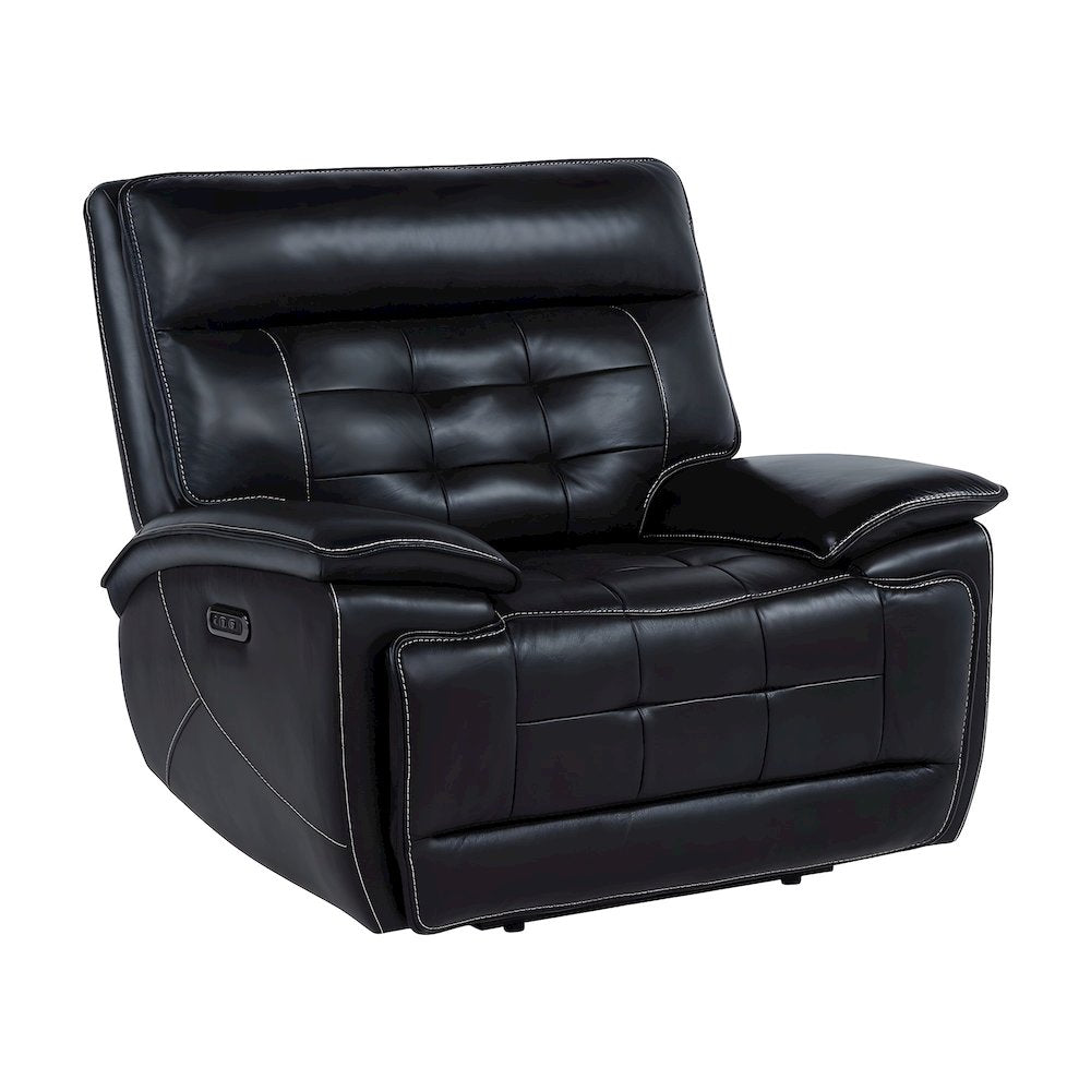 Leather-Upholstered Dual Power Lift Recliner Chair for Living Room, Black