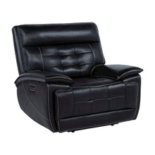 Leather-Upholstered Dual Power Lift Recliner Chair for Living Room, Black