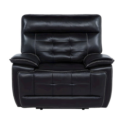 Leather-Upholstered Dual Power Lift Recliner Chair for Living Room, Black