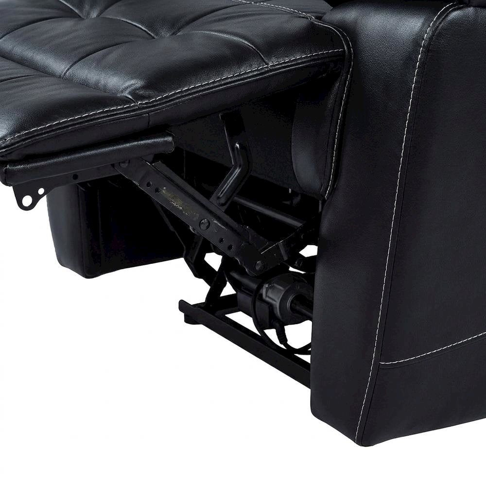 Leather-Upholstered Dual Power Lift Recliner Chair for Living Room, Black