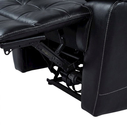 Leather-Upholstered Dual Power Lift Recliner Chair for Living Room, Black