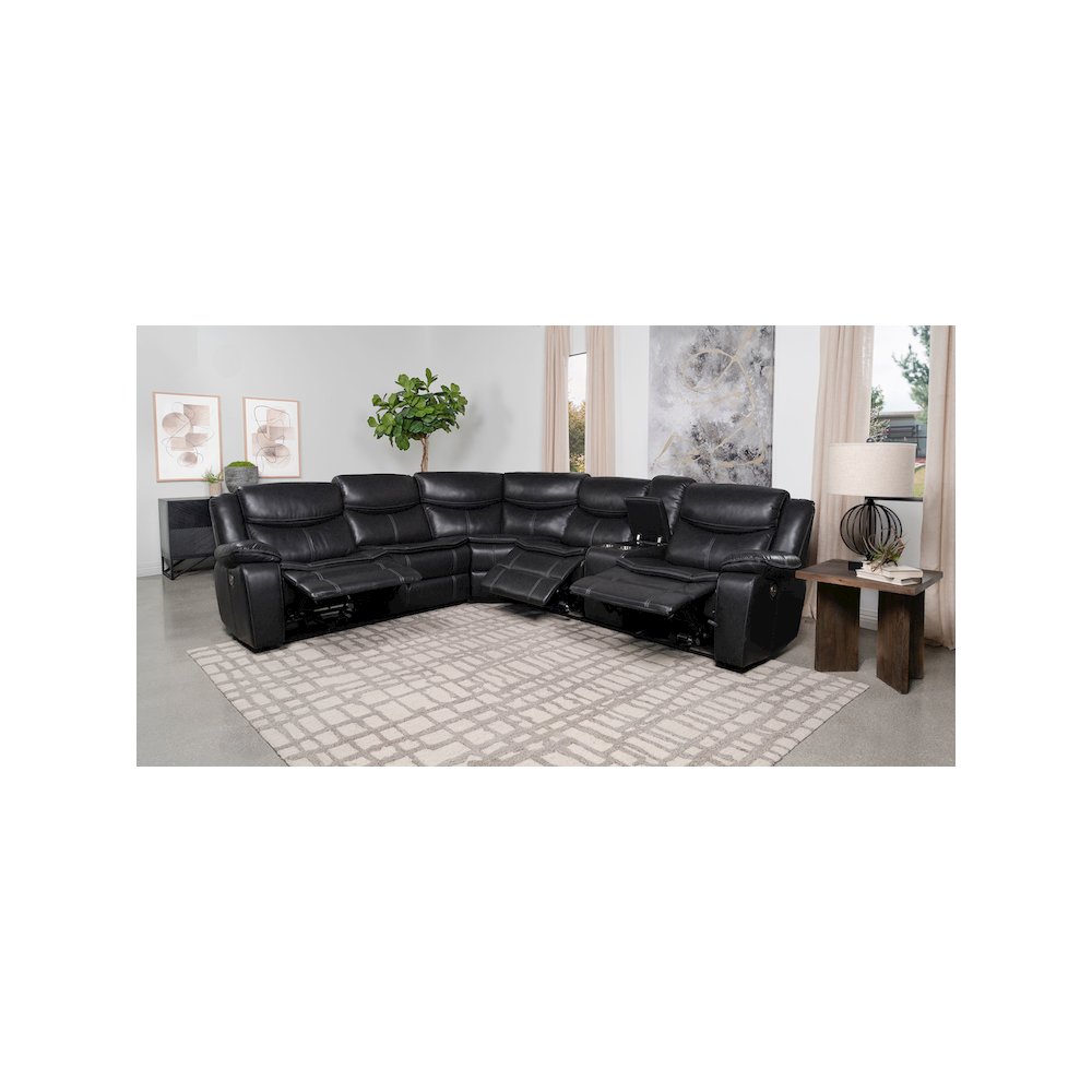 Sycamore Upholstered Power Reclining Sectional Sofa Grey