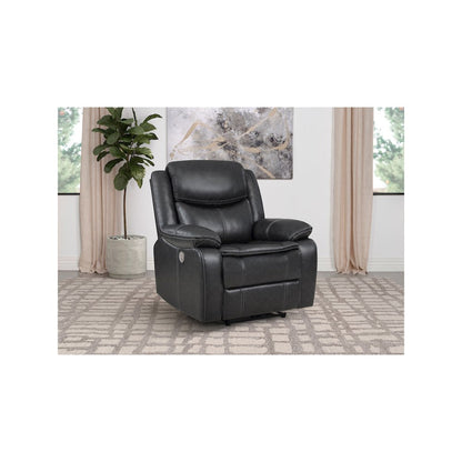 Sycamore Upholstered Power Recliner Chair Dark Grey