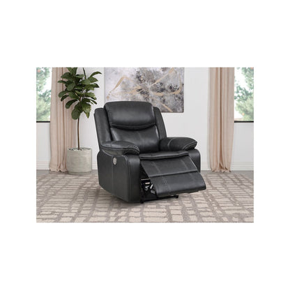 Sycamore Upholstered Power Recliner Chair Dark Grey