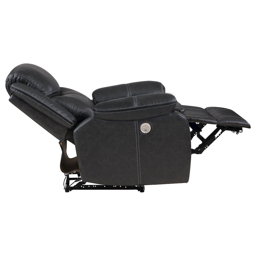 Sycamore Upholstered Power Recliner Chair Dark Grey