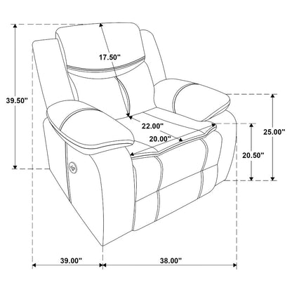Sycamore Upholstered Power Recliner Chair Dark Grey