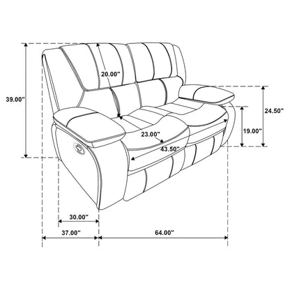 Camila Upholstered Motion Reclining Loveseat Red