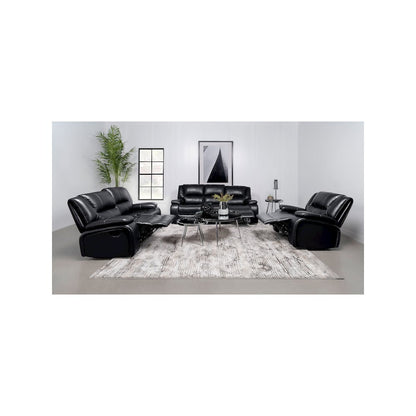 Camila 3-piece Upholstered Motion Reclining Sofa Set Black