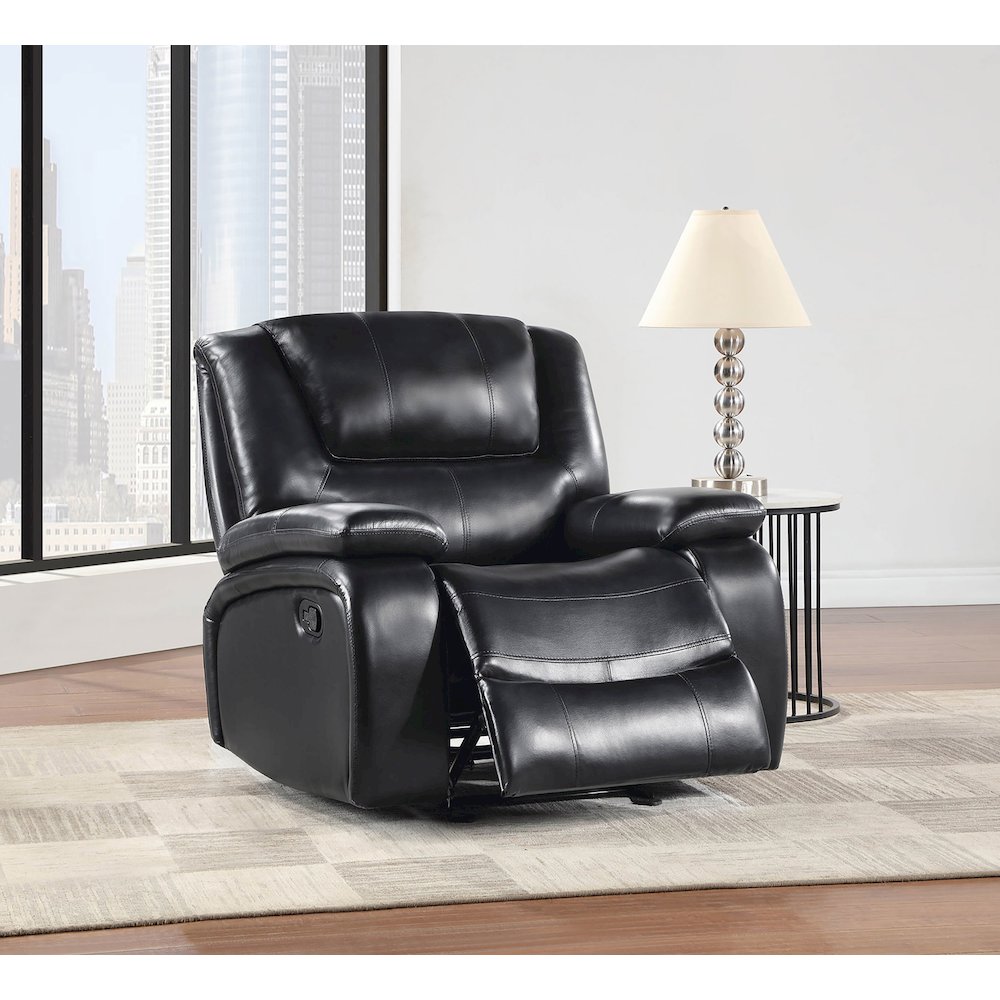 Camila Upholstered Glider Recliner Chair Black
