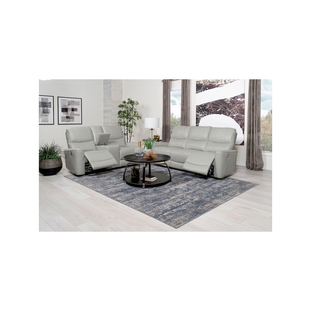 Greenfield 2-piece Power Reclining Sofa Set Dove Grey