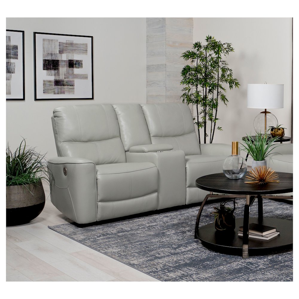Greenfield Upholstered Power Reclining Loveseat Dove Grey