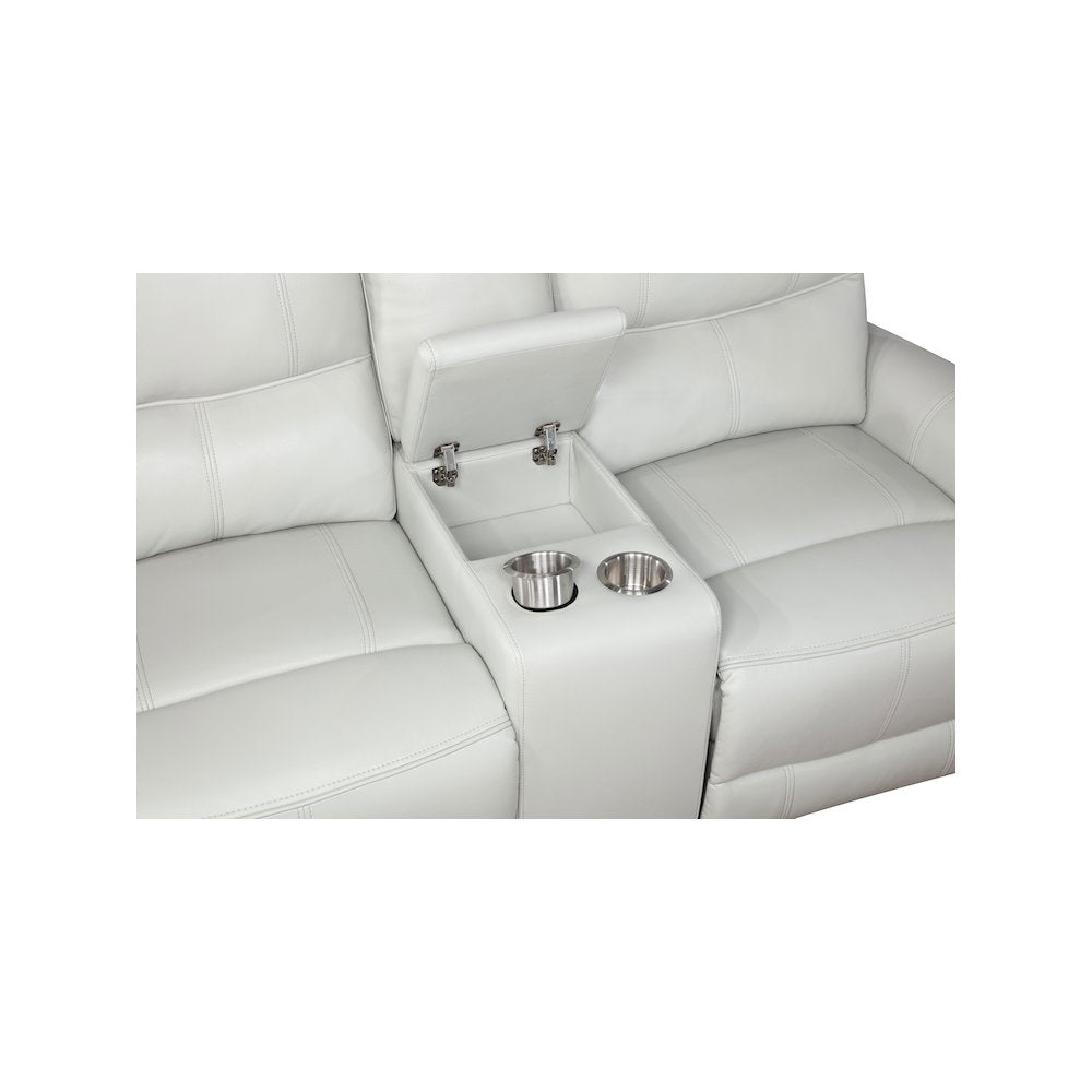 Greenfield Upholstered Power Reclining Loveseat Dove Grey