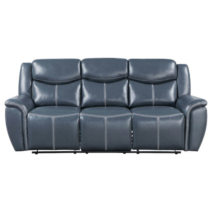 Sloane 2-piece Upholstered Reclining Sofa Set Blue