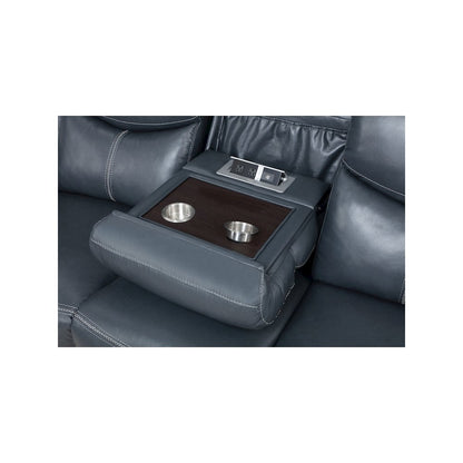 Sloane 2-piece Upholstered Reclining Sofa Set Blue