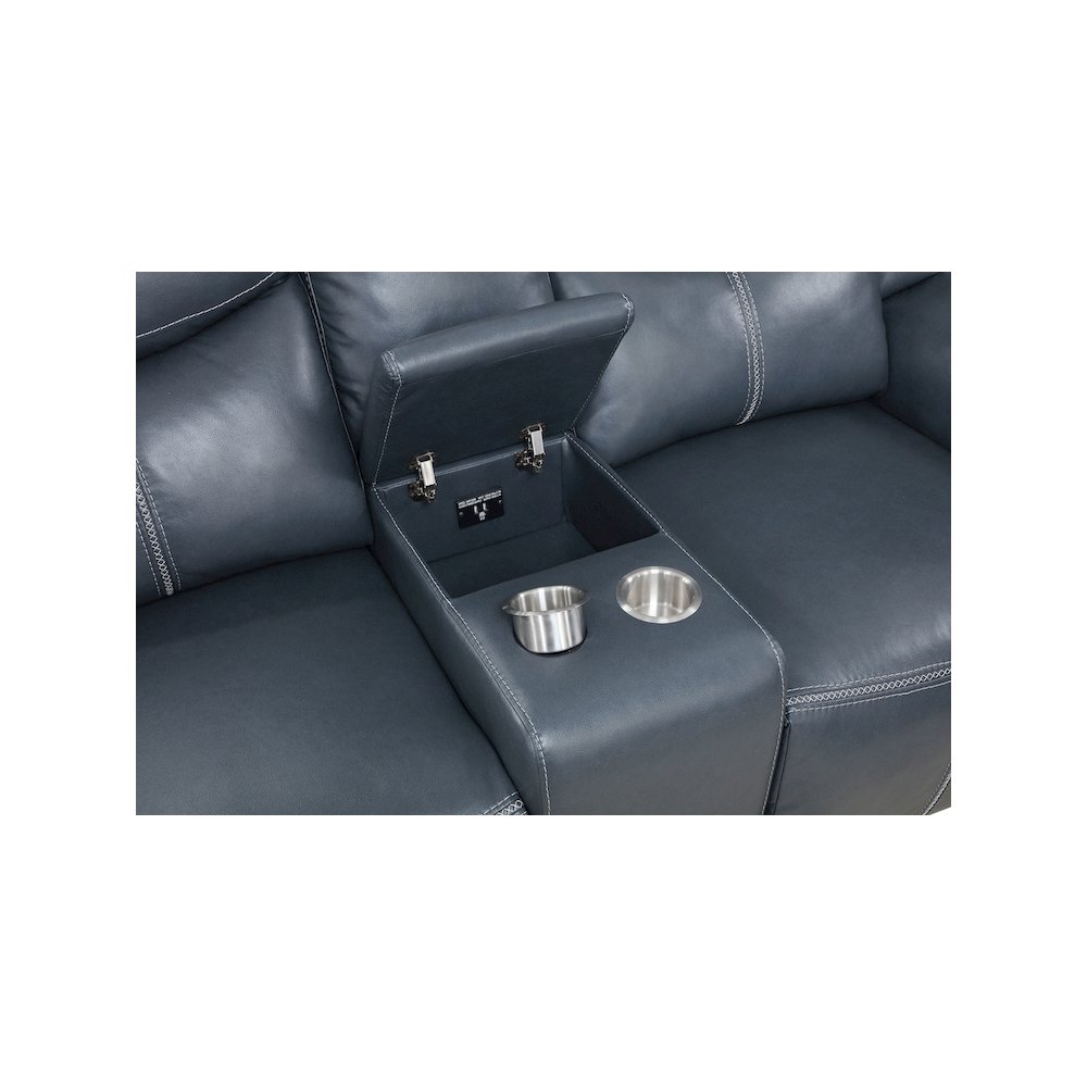 Sloane 2-piece Upholstered Reclining Sofa Set Blue