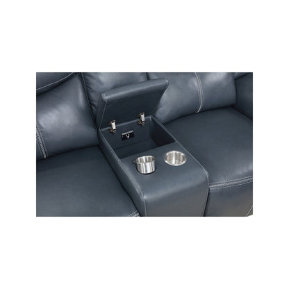 Sloane 2-piece Upholstered Reclining Sofa Set Blue