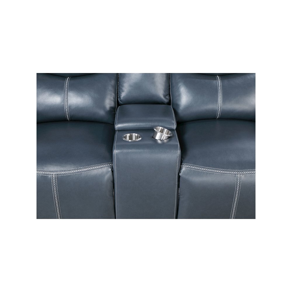Sloane 2-piece Upholstered Reclining Sofa Set Blue