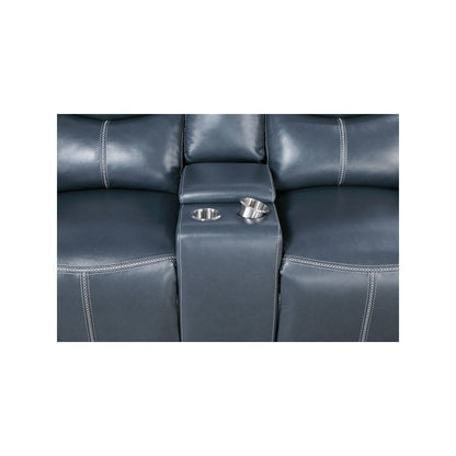 Sloane 2-piece Upholstered Reclining Sofa Set Blue