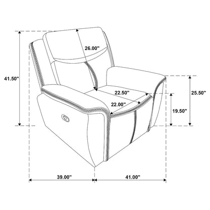 Sloane Upholstered Padded Arm Recliner Chair Blue