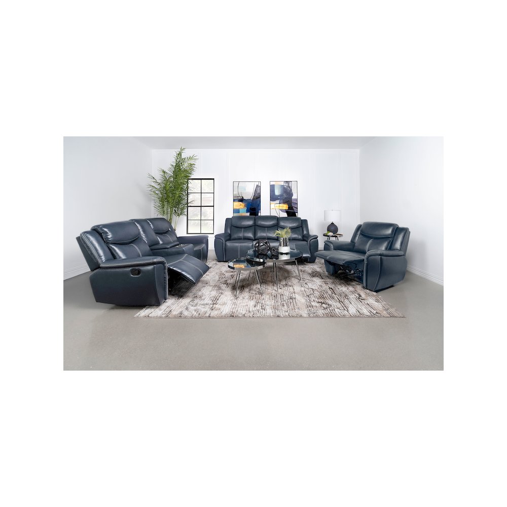 Sloane Upholstered Padded Arm Recliner Chair Blue